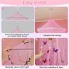M-Modern-For Girls Room Bed Canopy Curtains With Led Lights Mosquito Net- DIY Princess Style Decor Featuring Butterflies Design