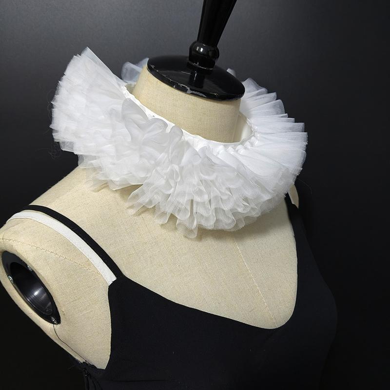 Palace Decorative Ralph Collar Detachable Ruffled Scarf Fake Collar Clown Collar Necklaces Costume Accessory For Pography