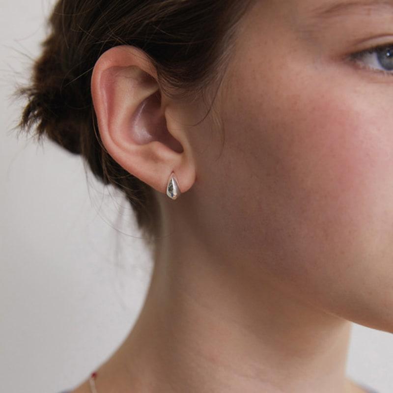 TATIANA (925 Silver) Simply Edge Hoop Earrings EC3119