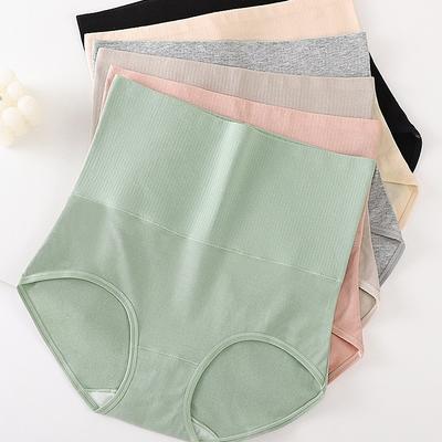 Women's Large Size Cotton Spring and Autumn Belly Lift Hip Comfortable Breathable Body High Waist Briefs