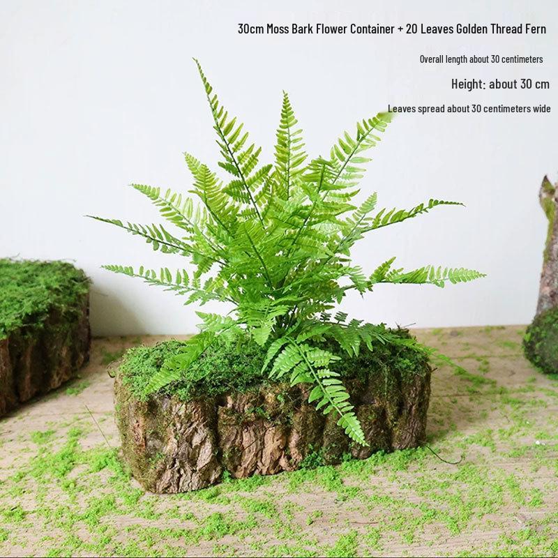 Forest Style Artificial Tree Stump with Moss Bark - Kindergarten and Country Style Decorative Ornament, Perfect for Landscaping or Inserting Flowers.