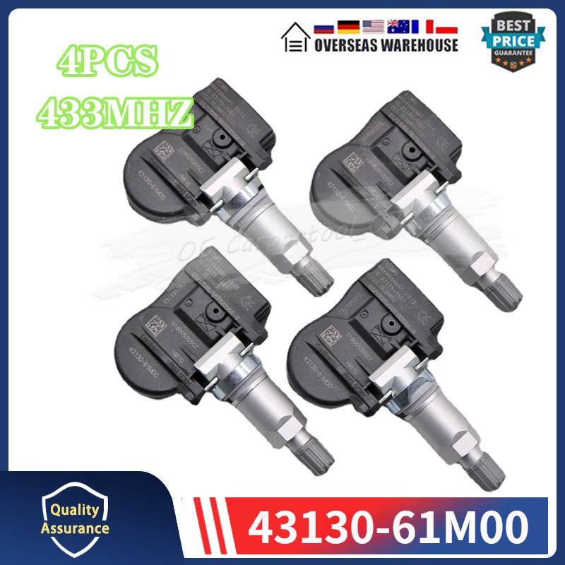 433MHZ TPMS TIRE PRESSURE SENSOR 4PCS FOR 2014- Suzuki Grand Vitara II Jimny Tyre Monitor System Pressure Sensor 43130-61M00