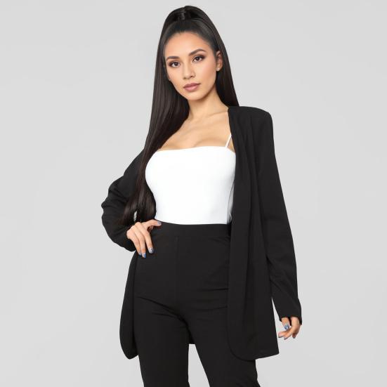 2 Pcs/Set Lady Formal Coat Pants Set Long Sleeves Slim Fit
