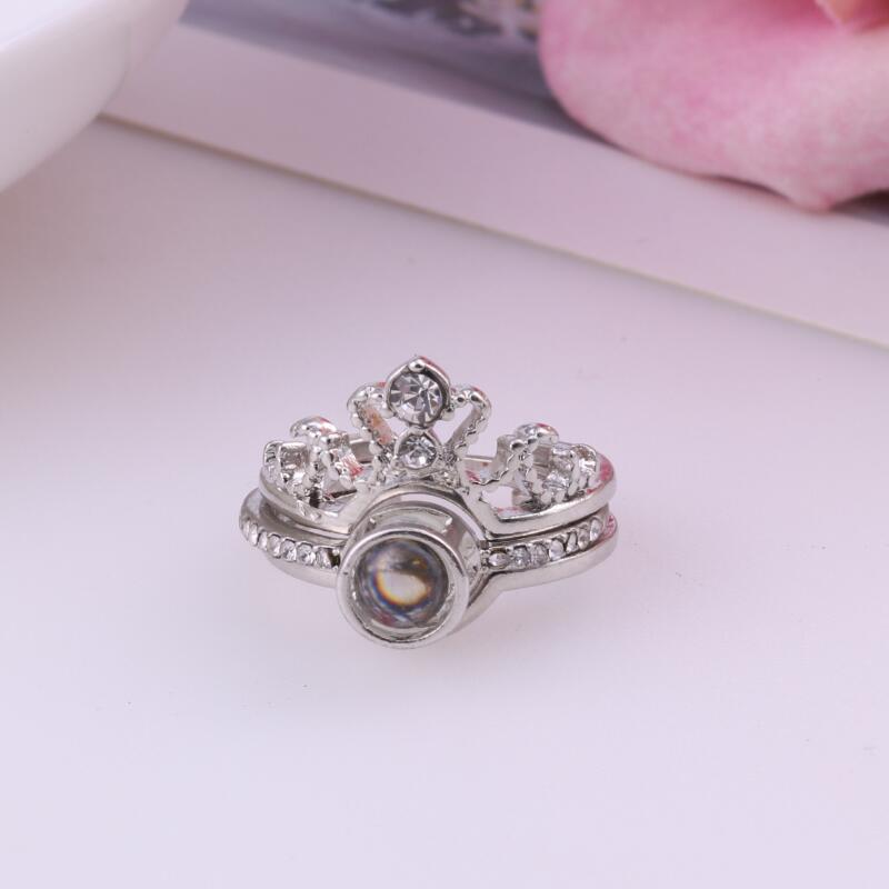 Douyin 100 Language 'I Love You' Crown Ring: Love Memory Confession, Detachable Design