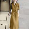 ZANZEA Women Casual Turn Down Collar Short Sleeve Shirt Dress