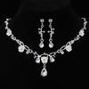 Elegant Crystal Rhinestone Bridal Jewelry Set: Alloy Flower Necklace & Earrings