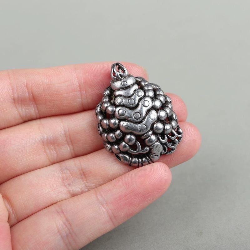 Nine-headed Flame Iron Scorpion Buddha Bead Necklace Pendant Tiantie Hardware Niang Pulling Iron Scorpion Body Protection Pendant