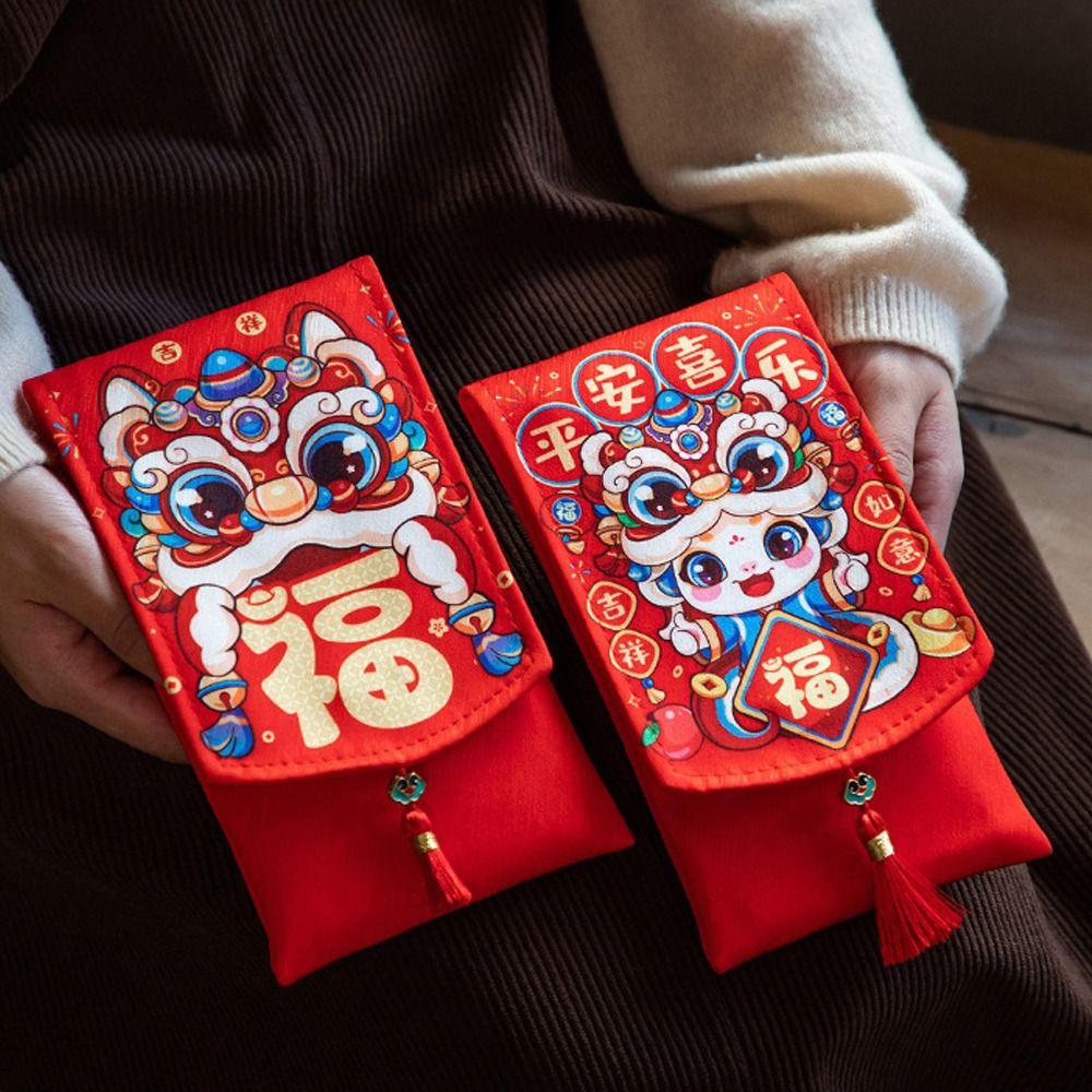 Chinese New Year Lucky Envelopes Traditional Money Packing Bag 2025 Snake Year Red Envelopes  Bonus