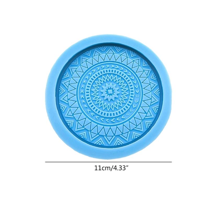 Mandala Diy Homemade Mold Coaster Crystal Dripping for Creative Silicone Mold Crystal Drip Placemat Mold for Diy Craft