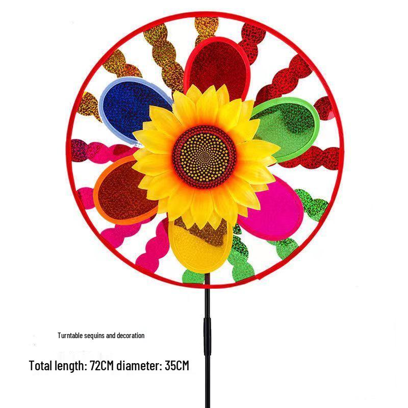 Children's Colorful Sunflower Sequin Pinwheel Toy