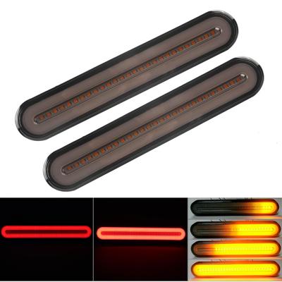 3 In1 Neon Brake Taillight Bar For Trailer Truck Tow Boad Wagon Van Flowing Turn Signal Lamp 12V 24V Rear LED Side Marker Light