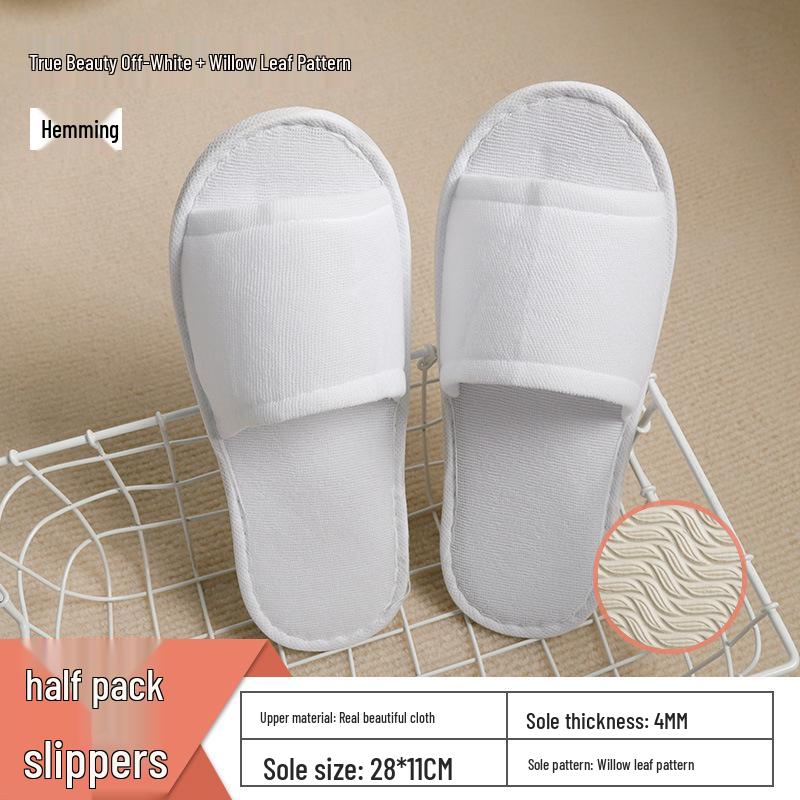 

Надзвичайно товсті нековзкі готельні капці, дуже великі лляні для гостей у готелях типу ліжко та сніданок і салонах Half Open Toe, Anti-Slip Bottom