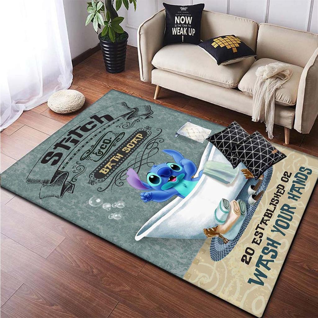 Disney Stitch Anti-slip Stripe Doormat Floor Rug Kitchen Carpet Floor Mat Way Feet Mat Bath Rug Kitchen Rug Balcony Bathroom
