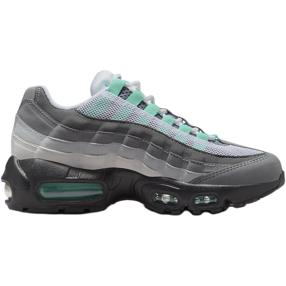 Nike Baskets Air Max 95 GS Hyper Turquoise Enfant Gris Blanc Gris Fer HV2538-100