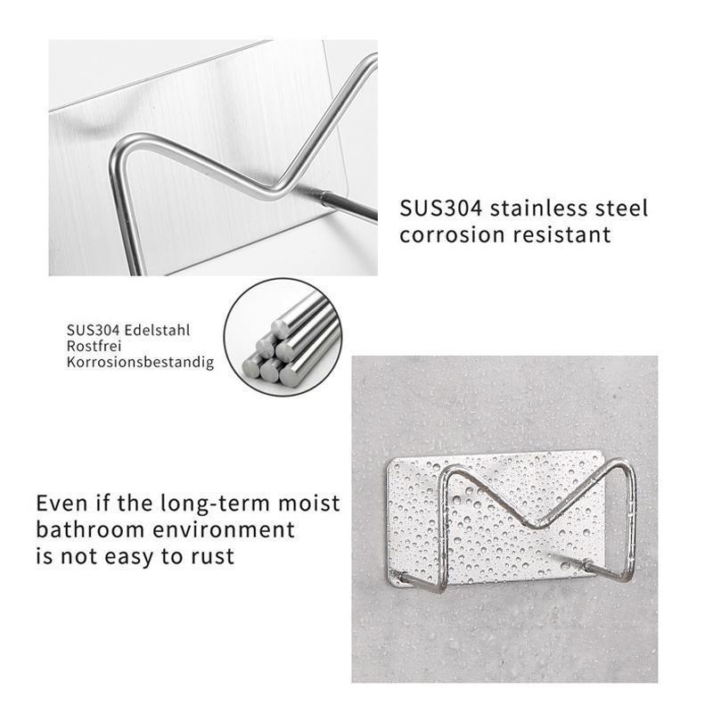 1 Stück Edelstahl Spülbecken Schwammhalter Küche Selbstklebend Abtropfgestell Küchenzubehör