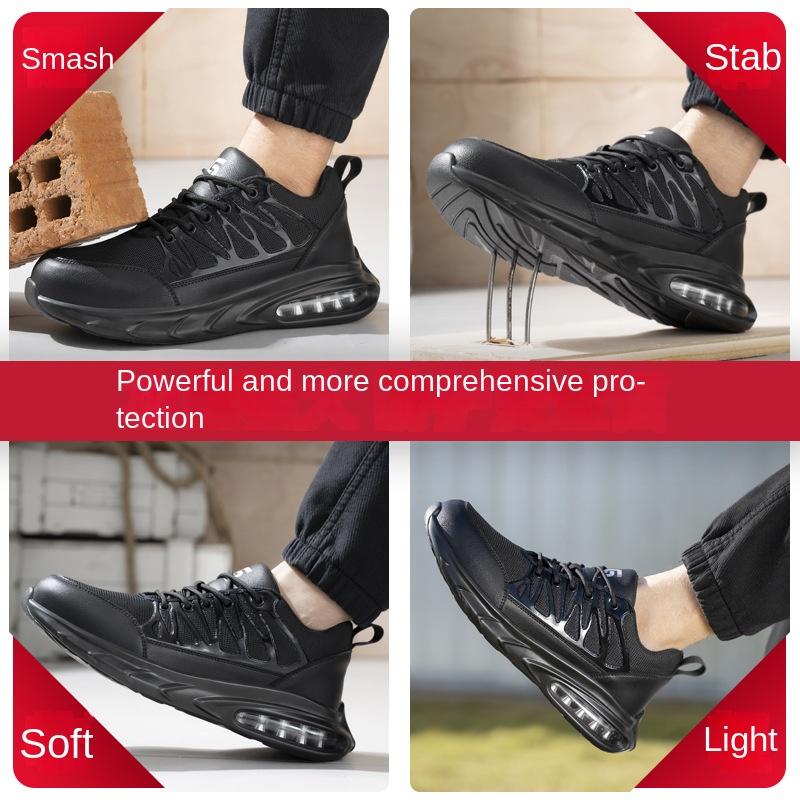 Labor Insurance Shoes Men's Anti-smashing and Anti-piercing Safety Shoes Air Cushion Light Soft Steel Baotou Work Shoes