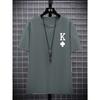Poker 'K' Men's Short Sleeve T-shirt Casual Multicolor Top For Men Cotton Loose Oversized T Shirt Personalized Trend Tees
