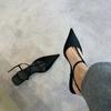 Merkesko for kvinner Sexy, spiss tå damesandaler Komfortabel lavhæl Trendy sandal Enkel Allsidig Pumps i stor størrelse