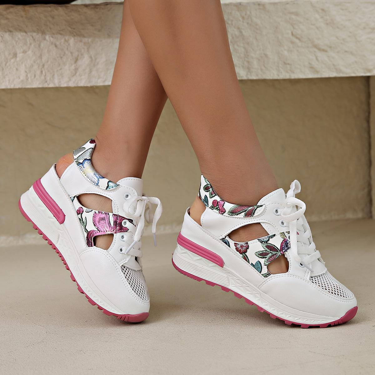 

Летние женские сандалии из ПУ кожи на танкетке, на высоком каблуке, сандалии на платформе, женские туфли с открытым носком 35EU/CN36 розовый