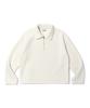 YOUHEE Boucle Half Neck Zip-Up Sweatshirts Ivory
