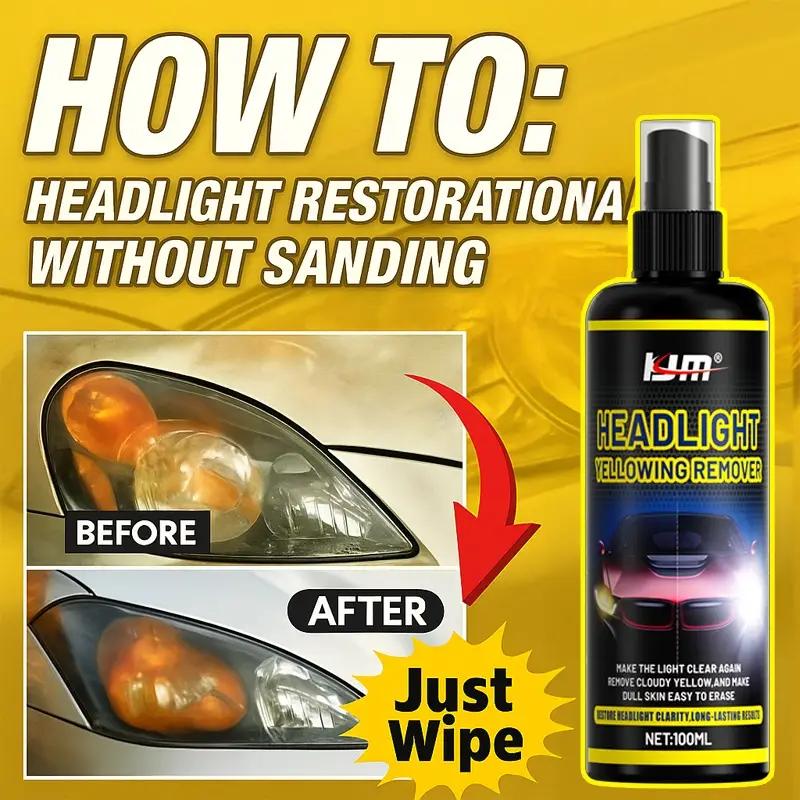 Headlight Repair Kit - Advanced repair fluid that can make the headlights clear and bright, prevent yellowing and oxidation,