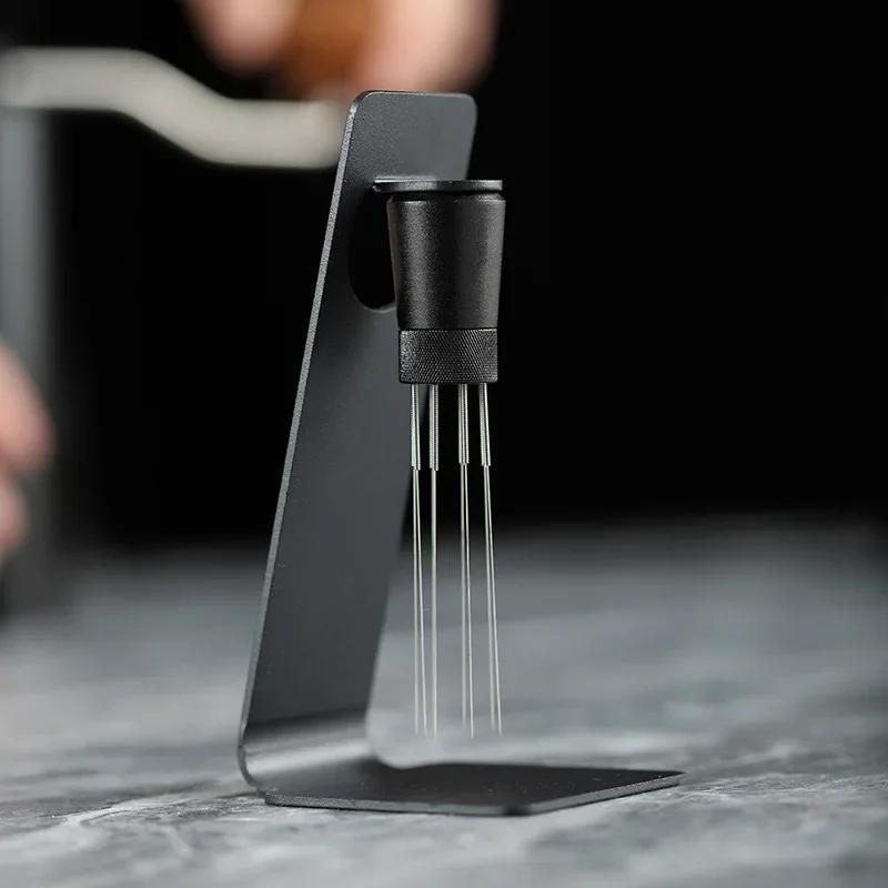 

Игла для кофейного порошка с магнитной присоской и подставкой для хранения, игла для смешивания кофейного порошка из алюминиевого сплава, инструмент бариста чёрный