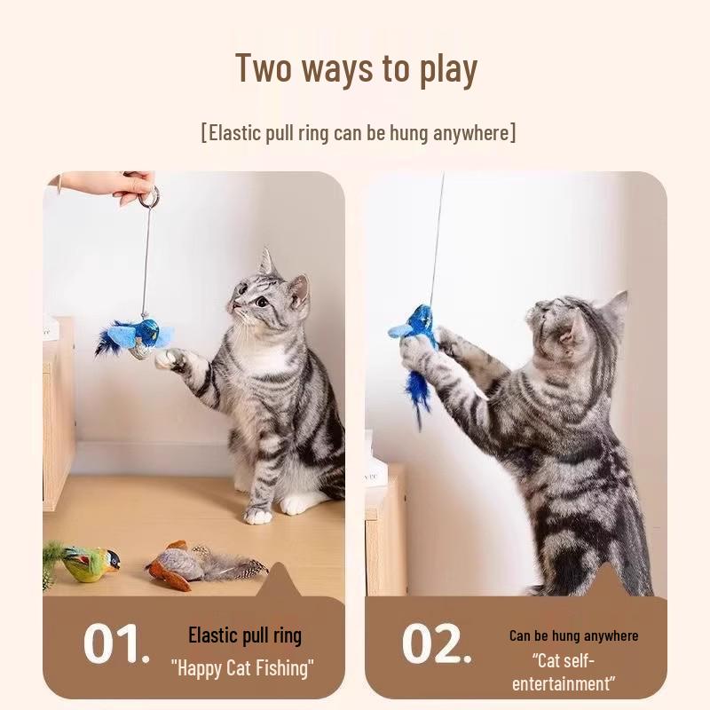 Newcomer Discount: Energy-Consuming Cat Teaser Toy with Simulated Bird Sounds