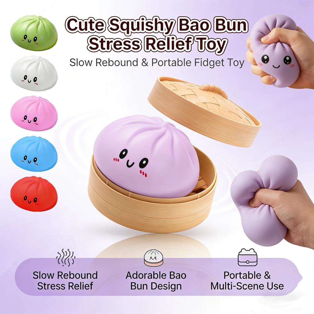 Toys Colorful Dumpling Squishes Stress Balls Reusable Low Rebound Decompression Dough Ball Unique Home Decor Gifts
