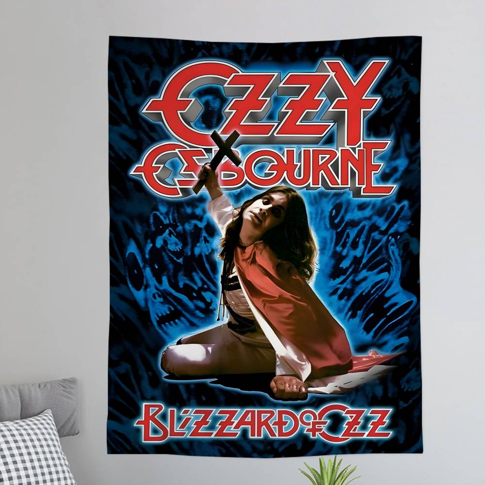Retro Oozzy Oosbourne Band Colorful Tapestry Wall Hanging Hanging Tarot Hippie Wall Rugs Dorm Wall Art Decor