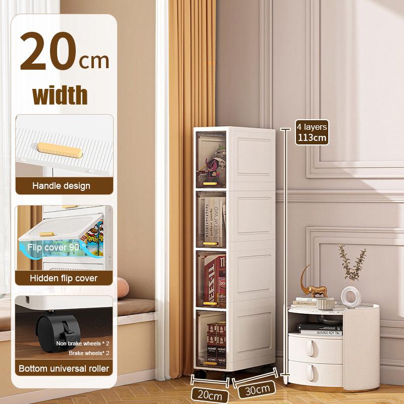 Складной шкаф для хранения Органайзер для ванной комнаты Узкий шкаф-органайзер Стеллаж Шкаф для кладовой Хранение 4 layers