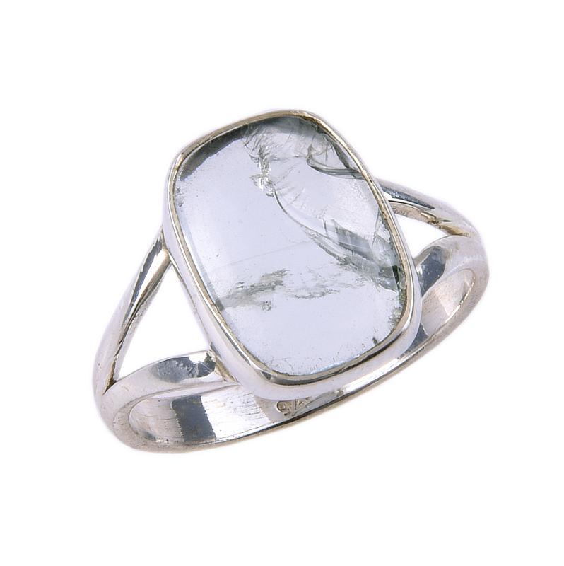 Natural Aquamarine Gemstone Handmade 925 Solid Sterling Silver Ring Size 8 P7j76