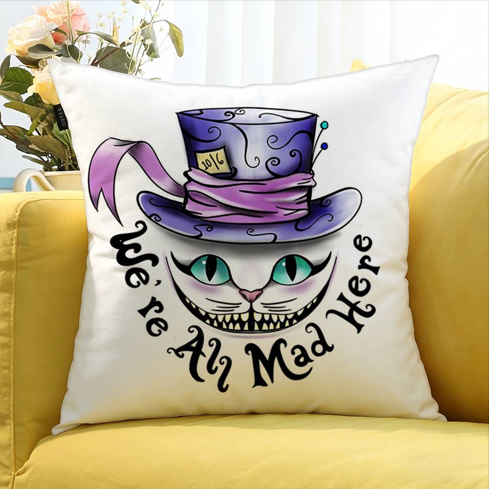 Cool CCheshire CCat Various Sizes Square Pillow Case For Car Home Bedchamber Decor