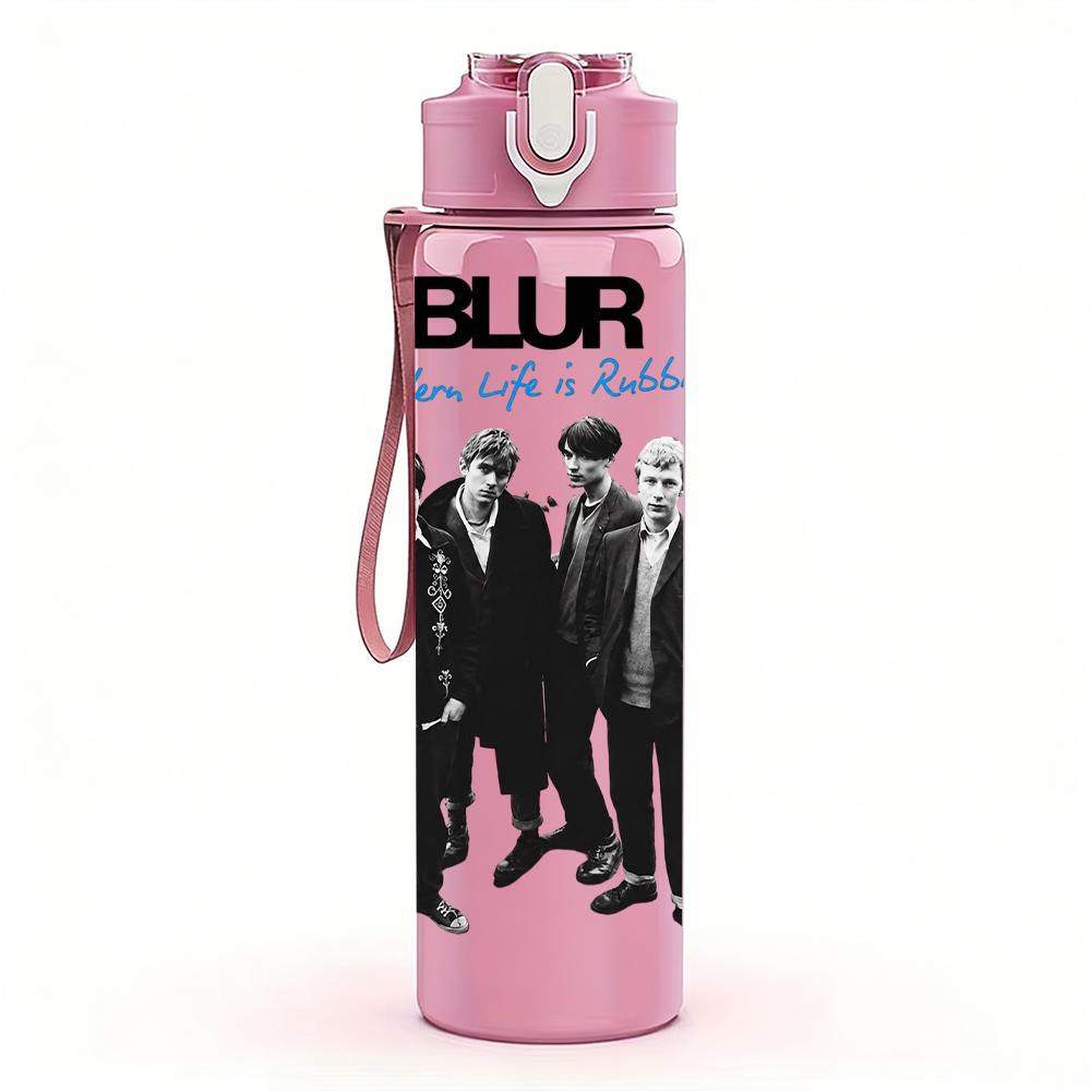 1PC Blur Britpop Band Group Vintage Portrait Print 750ml Portable Sports Water Bottle Leakproof Gym Outdoor Travel Drink Cup