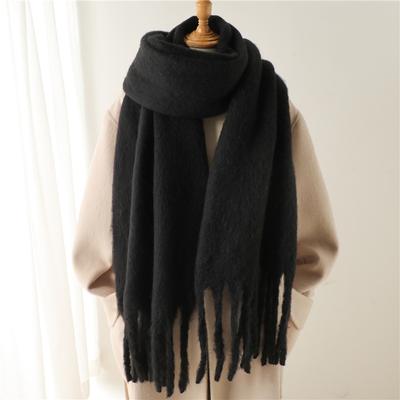 Sciarpa Monocolore Invernale Calda Sciarpa con Nappe Estese Sciarpa per Uomo e Donna Spessa Barba