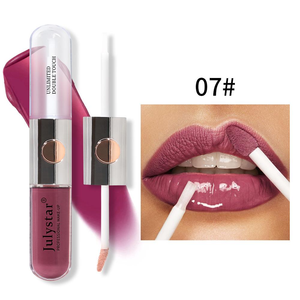 9-farbiger Spiegel-Lippenglanz, leicht zu färben, Doppelkopf, verblasst nicht leicht, lässt sich nicht leicht eintauchen, sexy Wasser-Lipgloss, Lippen-Make-up