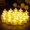 4pcs Flameless LED Candle Crystal Battery Tea Lights Realistic Flickering Flame Candles for Wedding Valentine's Day Home Decor