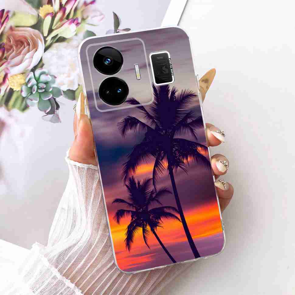 For Realme GT Neo5 RMX3706 Case Fashion Painted Flowers Silicone Cover For Oppo Realme GTNeo5 GTNeo 5 Phone Cases Realme GT Neo5
