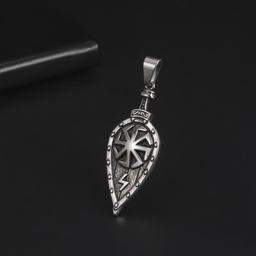 Náhrdelník Viking Shield Slovanský amulet z nerezové oceli