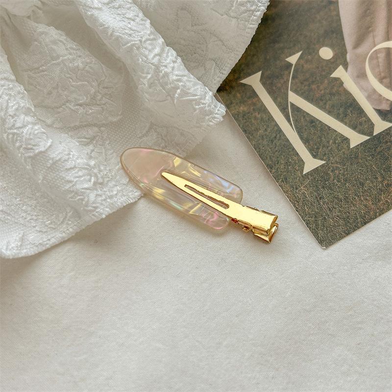 5 Stück Cwllrn Mädchen Nahtloses Haarspangen-Set Damen Acetatplatte Keine Biegung Pony-Clip Entenschnabel-Haarnadeln Make-up Haarstyling-Werkzeug