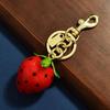 Fashion Strawberry Bag Charm Keyring Accessory Metal Key Pendant Alloy Texture Perfect for Decorating Purse and Backpack