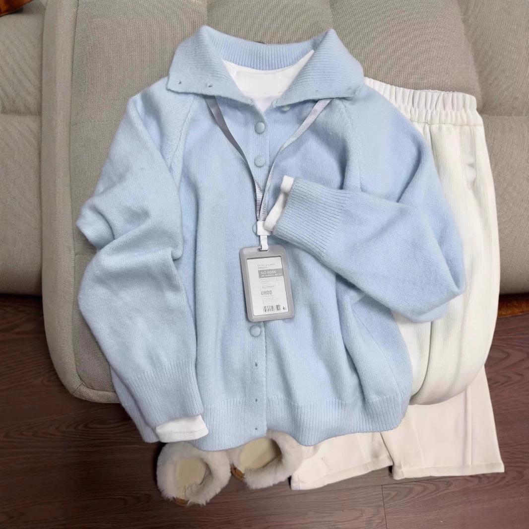 

Жіночий осінньо-зимовий м який жовтий в язаний кардиган-светр на ґудзиках з високою горловиною Large