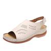 Women's Shoes Spring and Summer New Cut-out Back Buckle Fish Mouth Retro Ethnic Style Casual Large Size Solid Color Sandals In Stock