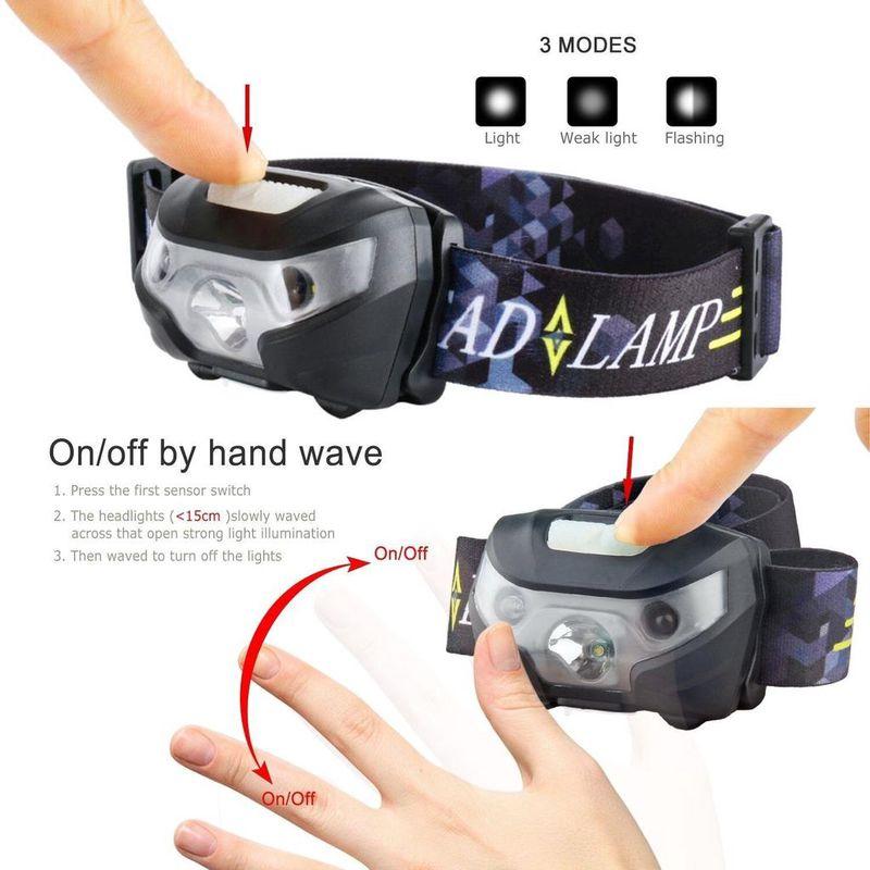 LED USB Rechargeable Headlamp Fish Super Bright Waterproof Head Torch Headlight