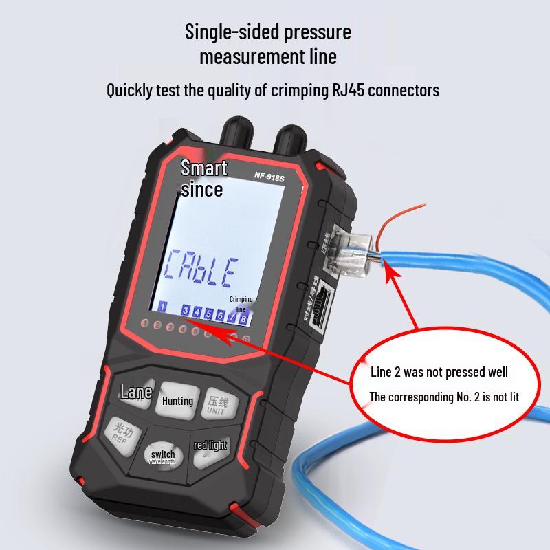 NF-918S Network Tester: Anti-Interference Ethernet Cable, PoE Line Tracker & Red Light Charging Pen