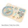 Steering Wheel Activity Board Early Educational Fine Motor Skills Interactive Wooden Dashboard for Children