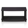 Furinno TV Stand, 2-Tier Height-Adjustable, Dark Walnut Round Pipe, Turn-N-Tube, No Tools Required, Officially Imported from Japan