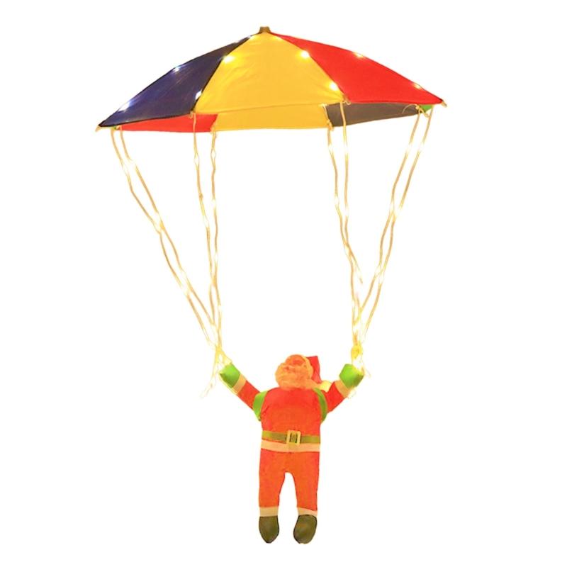 Holiday Santa Parachute Solar Decoration Light for Stairs Window Indoor Outdoor Christmas String Light Easy Installation