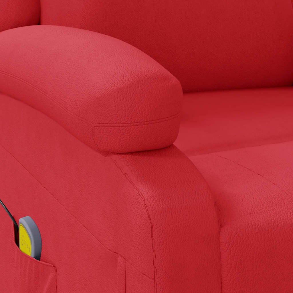 Massage Chair Red Artificial Leather