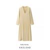 Kaslead New Arrival Women's Clothing Fashion Style Fashion Minimalist Loose V Neck Long Dress