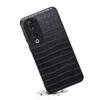 For Honor 90 Back Case Leather Coated PC+TPU Crocodile Texture Shock Absorbing Phone Shell